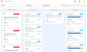 Tablero Kanban para gestionar órdenes de trabajo de mantenimiento